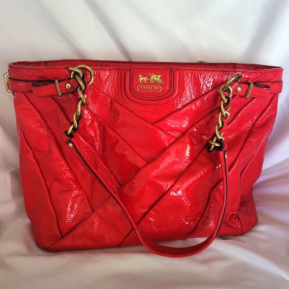 Coach Handbags - Coach patent leather red purse